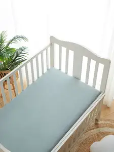 कस्टम प्रिंट 100% सूती टिकाऊ मस्लिन बिस्तर कवर बेबी क्रिब शीट
