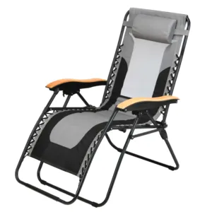מפעל מחיר נמוך שמש כסא חוף להירגע מיטה גדול רשת חזרה XL מרופד מושב אפס הכבידה שכיבה פטיו כסאות