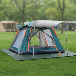 Carpa de Camping Automática para una Persona, de Oxford y Fibra de Vidrio, Impermeable y con Protección Solar, Portátil, para las Cuatro Estaciones - Product Image 1