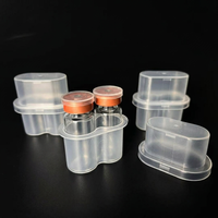 Boîte d'emballage rectangulaire transparente en PP à double compartiment Xilin, anti-poussière, anti-collision, pour poudre lyophilisée et vaccin pour animaux de compagnie, 3 ml