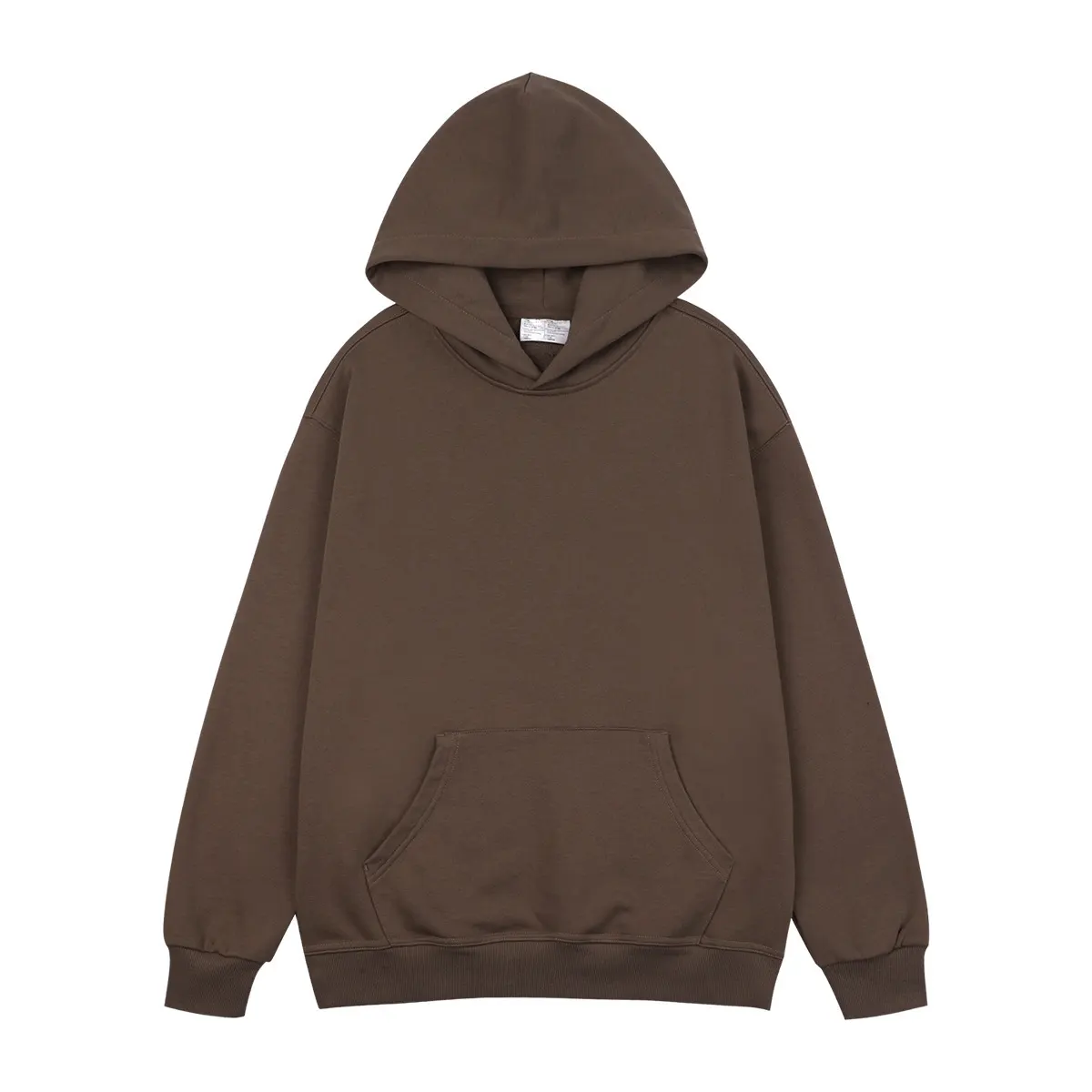 Sweat à capuche homme marron uni en coton de haute qualité sweat-shirt streetwear surdimensionné uni unisexe sweats à capuche personnalisés et essentiels