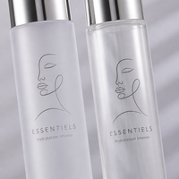 Flacon de parfum en verre rond, flacon de lotion essentielle, 100 ml-250 ml, flacon pulvérisateur transparent avec couvercle brillant or/argent/noir