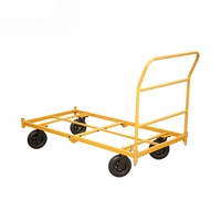Chariot à main de plate-forme de chariot de camion de quatre roues d'acier inoxydable chariot résistant industriel de cloison sèche