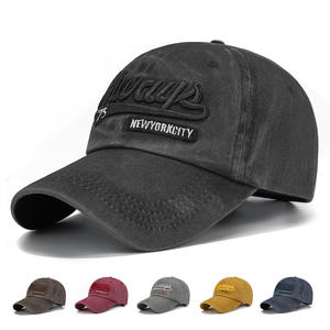 Casquette de baseball brodée en coton lavé, casquette de baseball brodée, casquette en coton pour homme et femme - Product Image 1