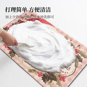 Alfombra de Navidad con diseño de gorro de Papá Noel rosa, rectangular, absorbente, de cuero, antideslizante para interiores, decoración festiva para el hogar, alfombra de entrada para el baño - Product Image 2