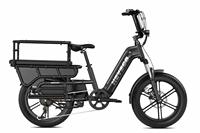 Vélo cargo électrique familial pour 2-3 enfants et animaux de compagnie, tricycle cargo électrique grande capacité pour adultes
