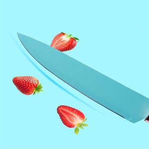 Juego de 19 Uds. Accesorios de cocina profesionales Cuchillos de chef Tijeras Herramientas de cocina Juego de utensilios de silicona rosa - Product Image 4