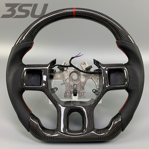 Volante de Fibra de Carbono Auténtica para <span class=keywords><strong>Dodge</strong></span> Ram 3500 2500 1500 <span class=keywords><strong>Challenger</strong></span> 2008 2009 2010 2012 2013 <span class=keywords><strong>2014</strong></span> 2015 2016 2017 2018 - Product Image 1