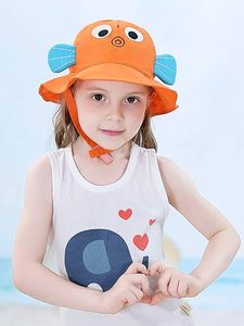Bebé algodón dibujos animados <span class=keywords><strong>Animal</strong></span> en forma de lindo pescador sombrero niños protección solar al aire libre viaje sol sombrero