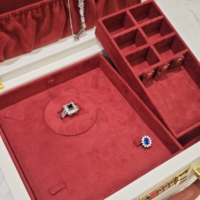 Boîte de présentation de bijoux en cuir PU haut de gamme, faite à la main, avec gaufrage personnalisé, vente en gros