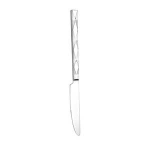 Ensemble de couverts en argent forgé de luxe en forme de diamant poli miroir haut Barre solide lavable au lave-vaisselle Cuillère à dîner Couteau à steak - Product Image 6