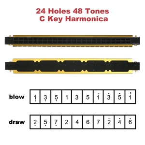 Armónica Arpa profesional Armonica Clave de C 24 agujeros Polifonía Diatónica Boca Órgano con estuche - Product Image 6