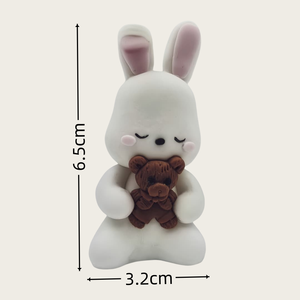 Figurine de lapin 3D réutilisable en pâte polymère, motif carotte, faite à la main, écologique, pour décorations de gâteaux de remise de diplôme – Meilleures ventes - Product Image 3