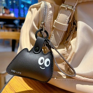 Holiday Souvenir <b>Cute</b> Car <b>Keyring</b> Business Gifts High Quality Shoulder Bag Charms Soft PU Leather Cartoon Emotion Cloud Keychain - Product Image 5
