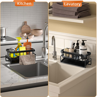 Évier de cuisine en acier inoxydable Porte-éponge Évier Caddy Organisateur de cuisine Égouttoir Étendoir Matériel de cuisine Évier Caddy