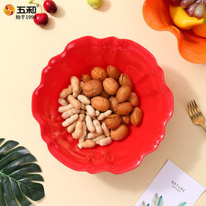 Wuhe Melamine Fruit <b>Plate</b> Flower Shape Food Grade Dried Fruit Snack <b>Plate</b> For Home Living Room Coffee Table Party Use - Product Image 1