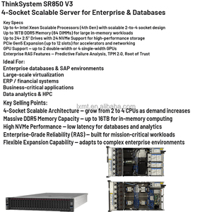 Vente en gros de serveurs en rack ThinkSystem SR850 V3 2U de haute qualité, serveur en rack 4 sockets avec processeur Xeon - Product Image 1