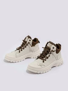 Nouvelle Collection : Baskets Montantes Chunky pour Femme – Design Patchwork en Cuir PU, Lacets, Tendance Décontractée Automne Hiver - Product Image 2