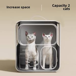 Yeni Gelen Açık Hava Çok Renkli Naylon Fermuarlı Taşınabilir Çıkarılabilir 4 Tekerlekli Çevre Dostu Şık Evcil Hayvan Taşıma Çantası Kedi Seyahat Çantası - Product Image 2