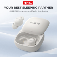 Miniso X10 Headset tidur Hi-fi, Headset nirkabel untuk Bluetooth 5.4 HD Stereo kualitas suara HiFi, terjemahan cerdas