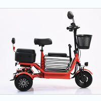 Tricycle électrique pliable portable YR-FB Mini à 3 roues, batterie au lithium 400W, moteur à moyeu arrière, capacité de 200 kg pour personnes âgées et enfants