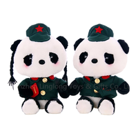 Venta caliente Parejas Amantes Soldado de peluche Panda Muñeco de dibujos animados de peluche Juguete de animal de dibujos animados flexible