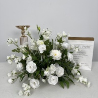 DKB Factory Wholesale Luxury Artificial Silk Realistic Long-Lasting Pure White Rose Calla Lily Flower Ball Centerpieces
