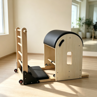 Appareil de Pilates Reformer en bois d'érable et de chêne avec réglage du mouvement des pieds, type Ladder Barrel, équipement de fitness pour la maison