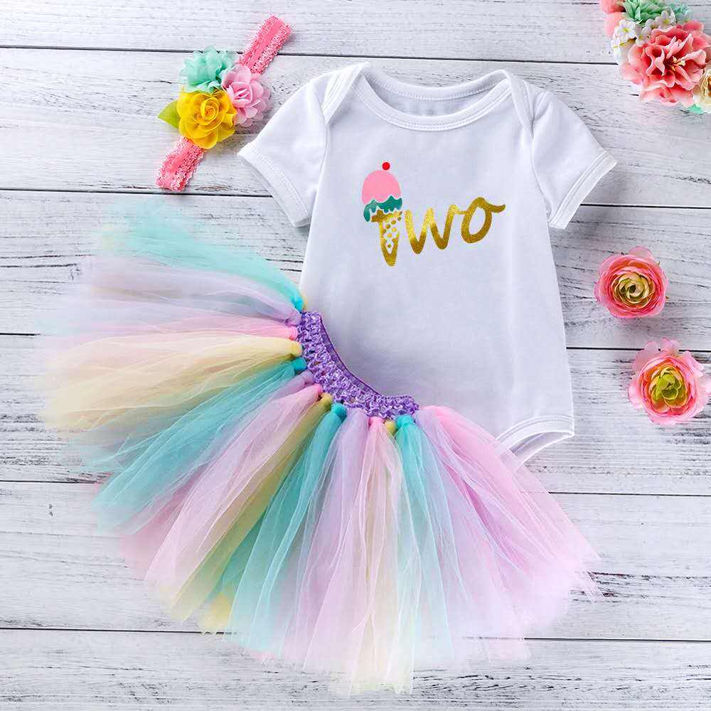 First Birthday Outfit Girl Fancy Tutu Dress Baby Birthday