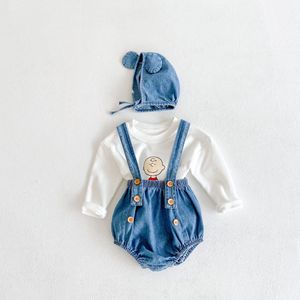 Conjunto de Ropa de Otoño para Bebé, 3 Piezas, Estampado de <span class=keywords><strong>Charlie</strong></span> Brown, Camiseta de Manga Larga, Pantalones de Mezclilla, Gorro con Orejas, Ropa Casual para Recién Nacido - Product Image 6