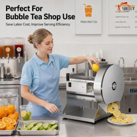 XL-Commerciële Automatische Elektrische RVS Fruit- en Groentesnijmachine voor Ui, Aardappel, Mango, Citroen