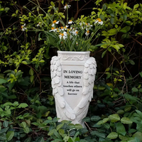 Résine Mémorial Ange Ailes Vase Figurine Peint À La Main Relief Art Style Anime Mode Commémorative Décoration Extérieure Émotionnelle