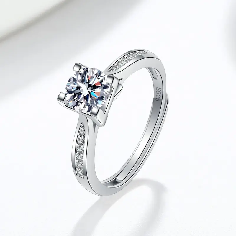 Diamonds Price Cubic Zirconia Adjustable Jewellery Ring Rhodium Plated Engagement Ring 925 Sterling Silver Rings