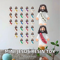 Figurines de Jésus miniatures peintes à la main, écologiques, pour fêtes religieuses, décorations de Pâques, modèle religieux Jésus t'aime