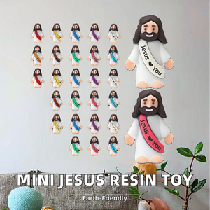 Recuerdos Ecológicos para <span class=keywords><strong>Fiestas</strong></span> <span class=keywords><strong>Religiosas</strong></span>, Mini Figuras de Jesús Pintadas a Mano, Decoraciones de Pascua, MODELO Religioso, Jesús te Ama, Juguetes - Product Image 2