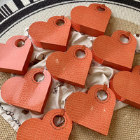 Sac cadeau en papier synthétique en forme de cœur, fait main, durable et luxueux, rose, boîte à dragées pour mariage, Saint-Valentin et fête des mères