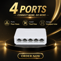 Switch Ethernet rapide non géré 5 ports 10/100 Mbps, boîtier plastique, adapté aux caméras IP de vidéosurveillance
