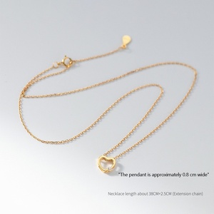Collar de Plata de Ley 925 con Colgante de Corazón Romántico para Mujer, Cadena Dulce con Dije de Amor, Joyería de Moda - Product Image 2