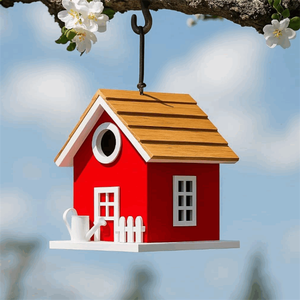 Klassieke Houten Vogelhuis Waterdichte Shingle Dak Nestkast In Blauw Opknoping Voor Gebruik Buitenshuis - Product Image 6