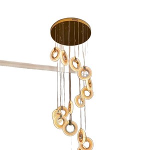Minimalist Circle Acrylic Chandelier Led <b>Lights</b> Multi Head Long Pendant For Home Ceiling <b>Lighting</b> - Product Image 5
