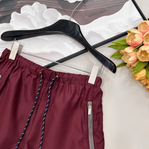 Pantalones cortos informales con cordón en la cintura para mujer, pantalones cortos con bolsillos con cremallera, cintura elástica, ropa deportiva de verano - Product Image 5