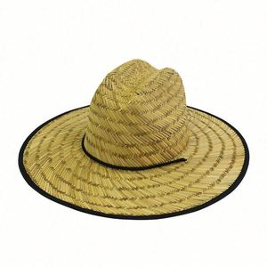 Outdoor <b>Sunscreen</b> Sun Hat Mat Straw Hollow Straw Cattail Large Brimmed Hat - Product Image 4