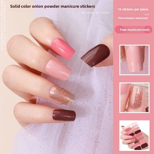 16 Stück Nagel aufkleber Pink Lila Rot Glitter Farbverlauf Bunt abziehbar Macaron <span class=keywords><strong>Nail</strong></span> Wrap Film Aufkleber & Mini <span class=keywords><strong>Nail</strong></span> File Kit