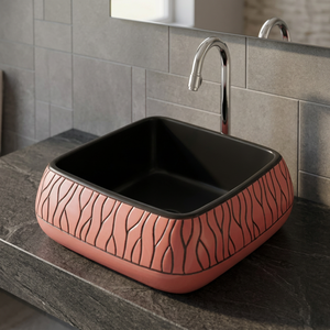 Meilleur ensemble de meubles de salle de bain modernes en porcelaine de qualité AA, lavabo rectangulaire en céramique artistique à poser, pour usage hospitalier - Product Image 4