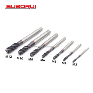 SUBORUI 7 pièces Din371 M3-M12 revêtu de nitruration HSS Cobalt M35 vis <span class=keywords><strong>machine</strong></span> <span class=keywords><strong>taraud</strong></span> métrique droite spirale filetage jeu de tarauds - Product Image 2
