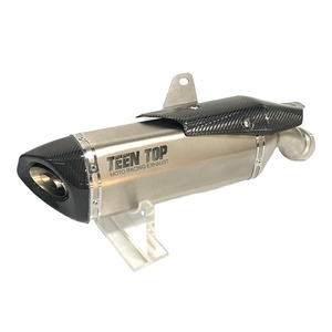 Tuyau d'échappement à enfiler 52mm en gros avec bouclier thermique pour <span class=keywords><strong>Kawasaki</strong></span> <span class=keywords><strong>Moto</strong></span> ZX4RR manchon en acier inoxydable capuchon d'extrémité en fibre de carbone <span class=keywords><strong>2023</strong></span> + - Product Image 1