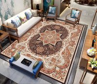 Tapis de sol en microfibre 100% polyester, style bohème floral, fabriqué à la machine, grand tapis de salon, paillasson antidérapant