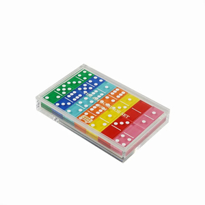 Juego de juguete de dominó de una sola cubierta de color fluorescente, dominó de 28 piezas personalizado de fábrica doble seis para juego de estrategia clásico moderno - Product Image 2