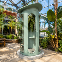 Cabine téléphonique de mariage en acier inoxydable, artisanat métallique personnalisable, présentoir floral, décoration pour cérémonie de jardin, hôtel, événement, lieu de réception