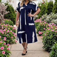 Conçue pour les femmes grandes tailles, adaptée à toutes les occasions, robe imprimée décontractée ample et naturelle, coupe amincissante grande taille
